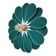 Emerald green rattan and linen flower wall light with 16 petals