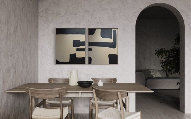 Set of two abstract canvases