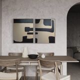 Set of two abstract canvases