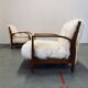 Fauteuils en peau de mouton Art Déco