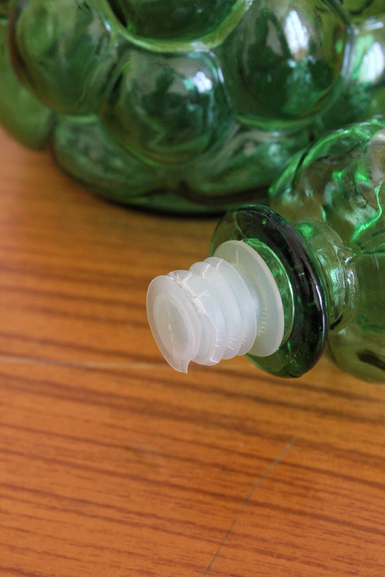 Carafe Italian bottle in vintage green empoli glass