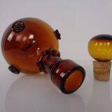 Italian amber glass decanter with stopper, 1960s