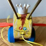 Fisher-Price Wooden Pull-Along Toy - Queen Buzzy Bee - 1960