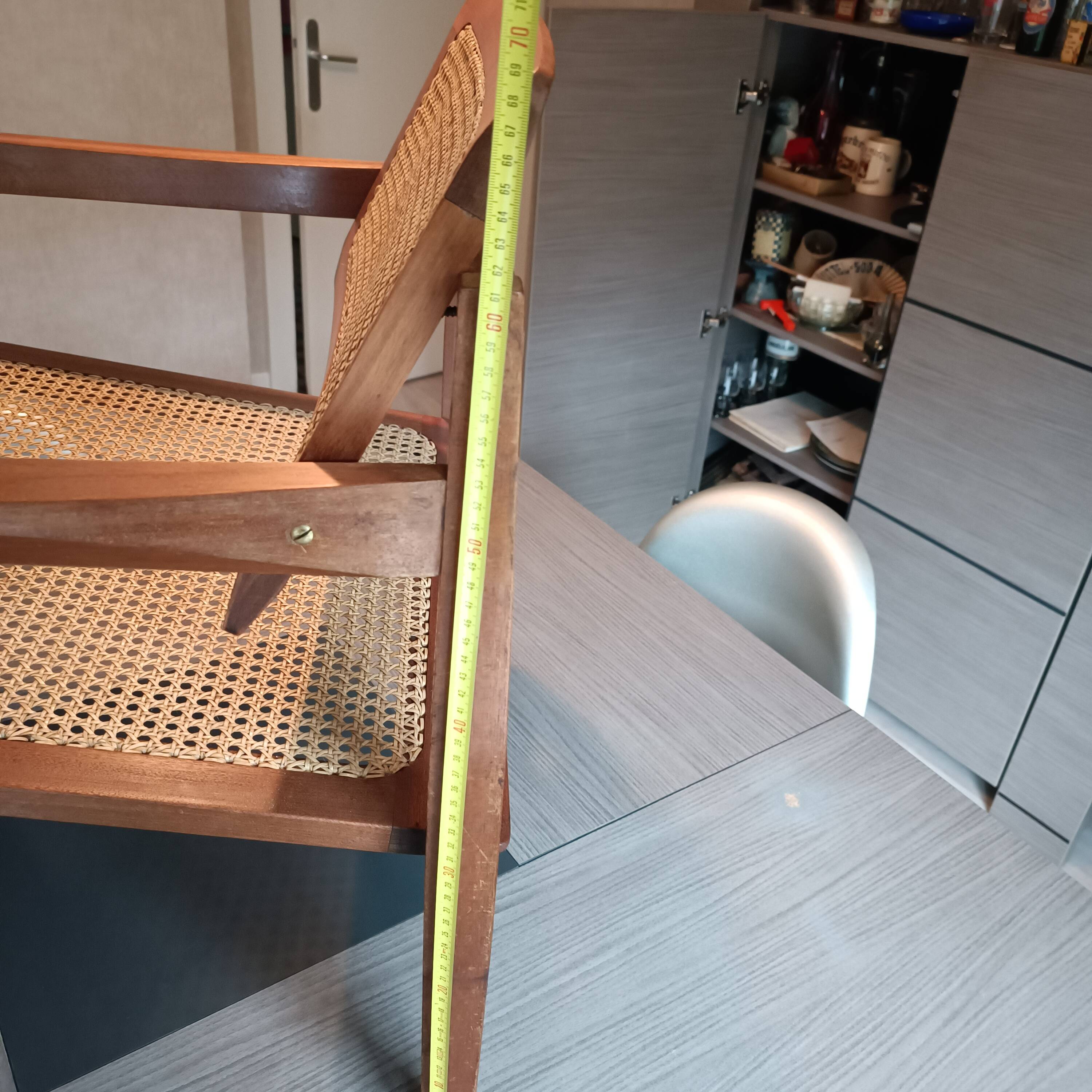 Roger Landault designer wooden cane armchair