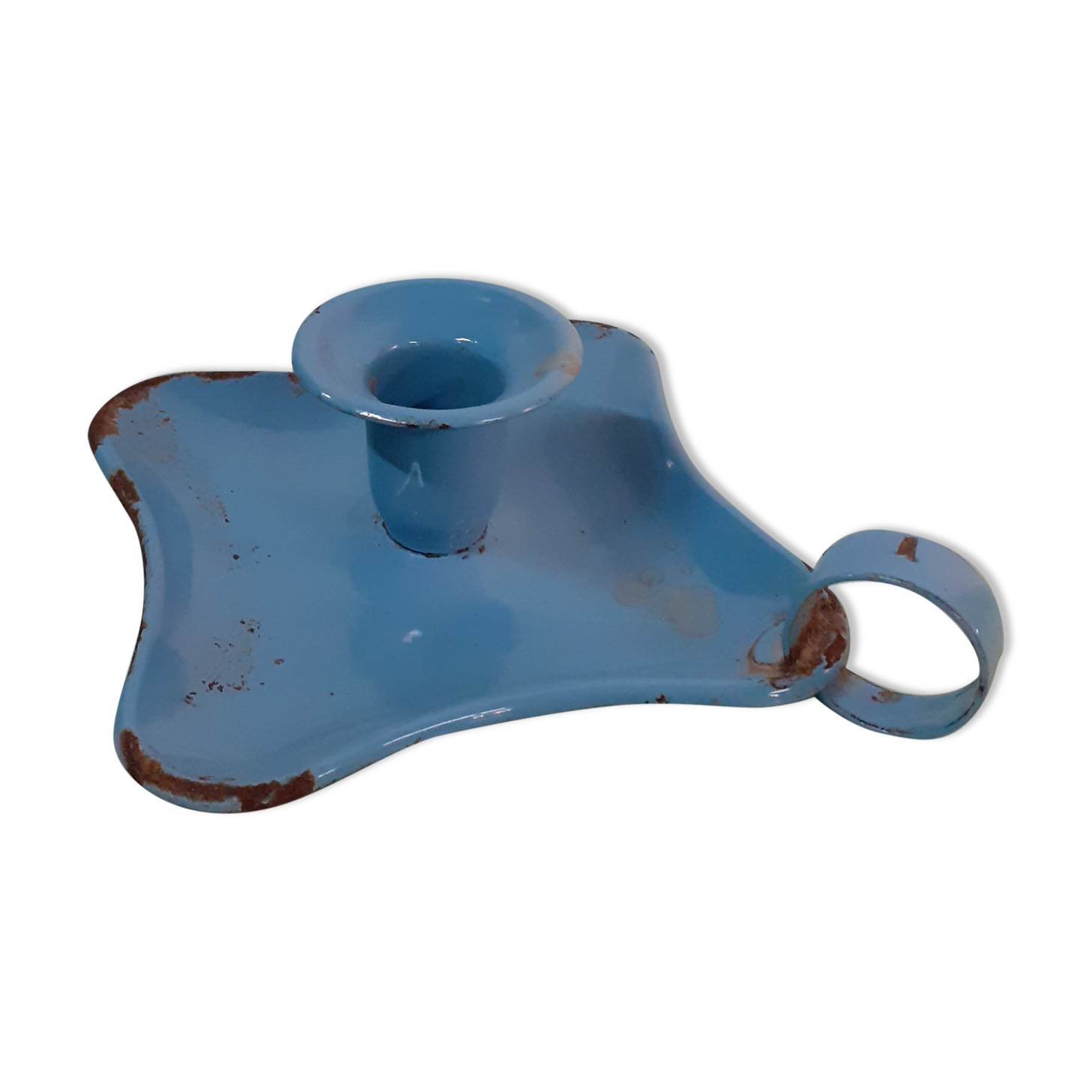 Enamelled sheet metal candlestick