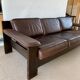 Brutalist sofa in brown leather by Harry de Groot for Leolux, 1970.