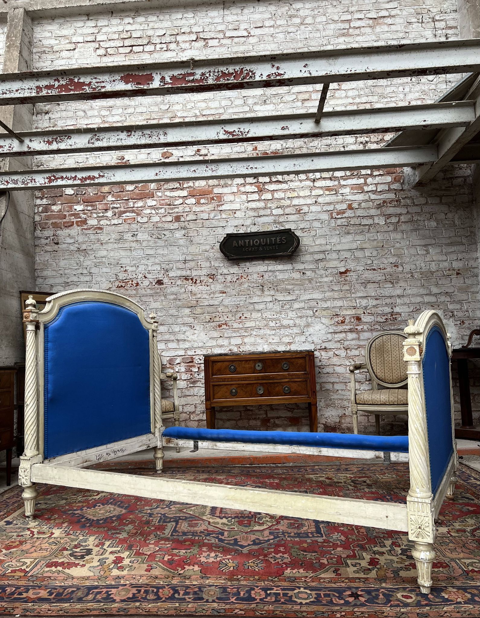Pair of lacquered wooden beds Louis XVI XIXth