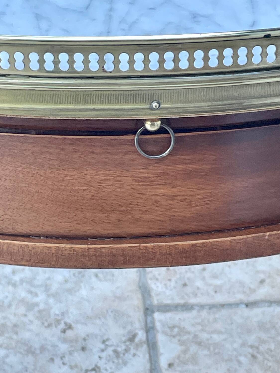 Bouillotte table in blond mahogany, Louis XVI style, 20th century period