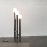Vintage German floor lamp from the 1970s in glass and metal.