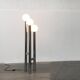 Vintage German floor lamp from the 1970s in glass and metal.