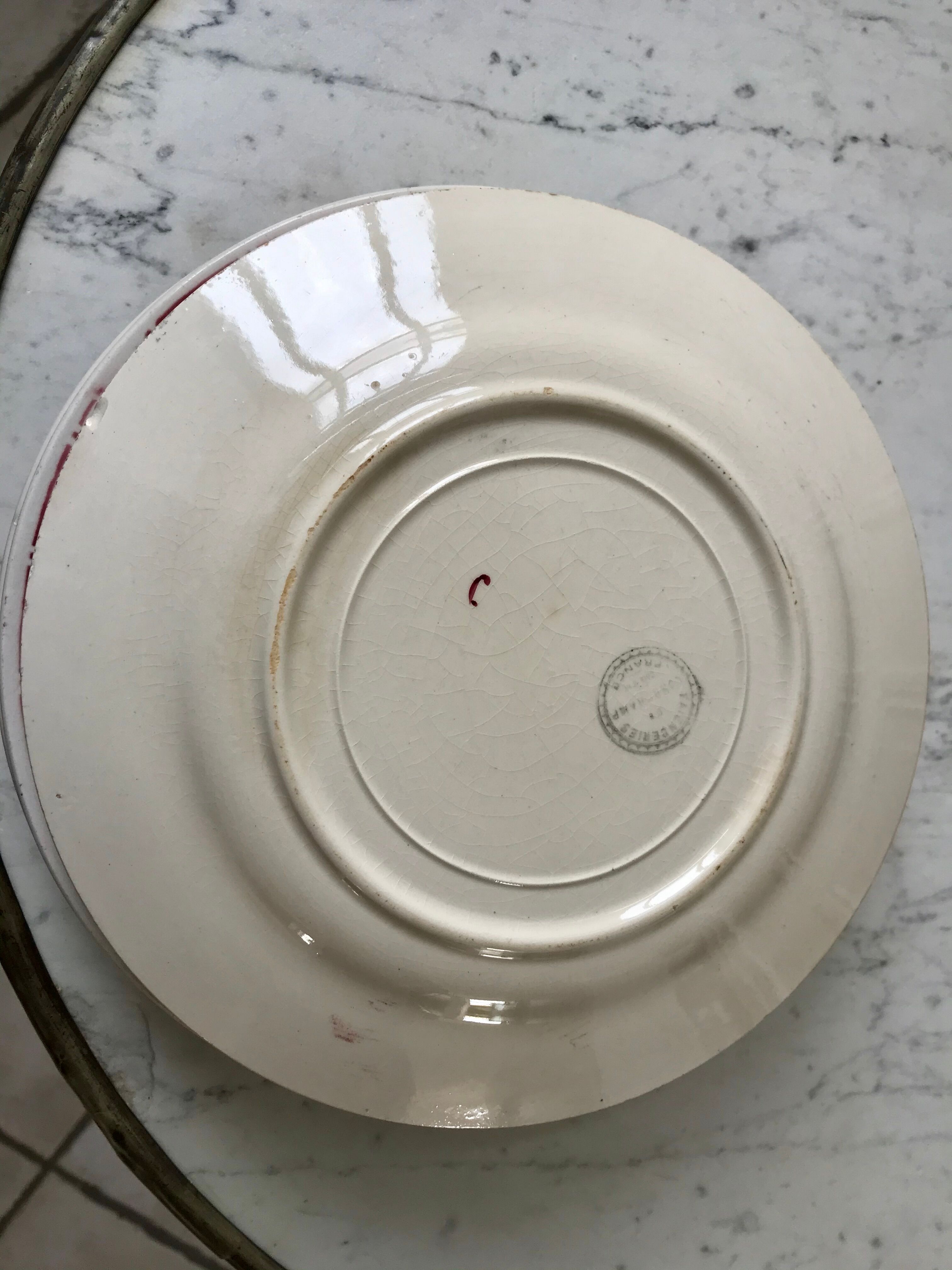 Set of 6 mismatched hollow plates longchamp and hbcm model mulhouse years 40-50