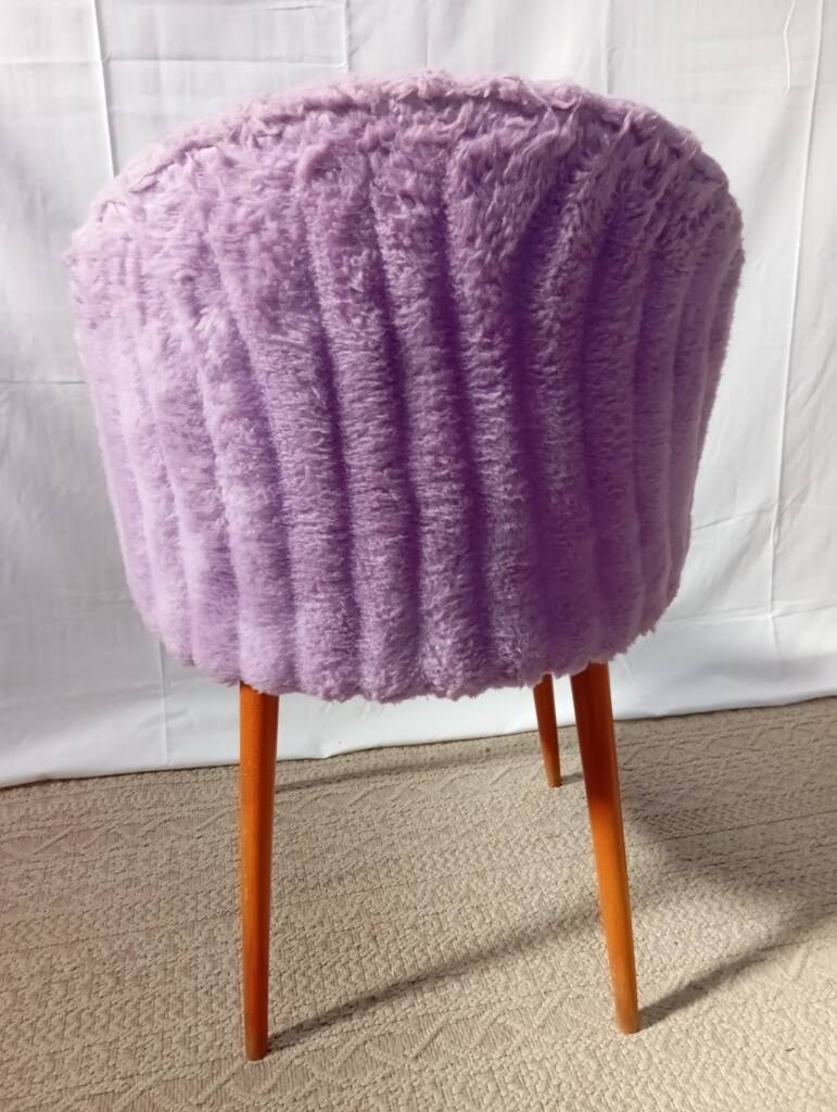 Lilac furry chair from the 50s
