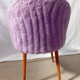 Chaise moumoute lilas années 50