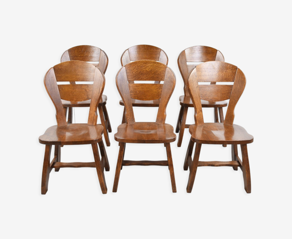 Chaises de salle à manger brutalistes vintage