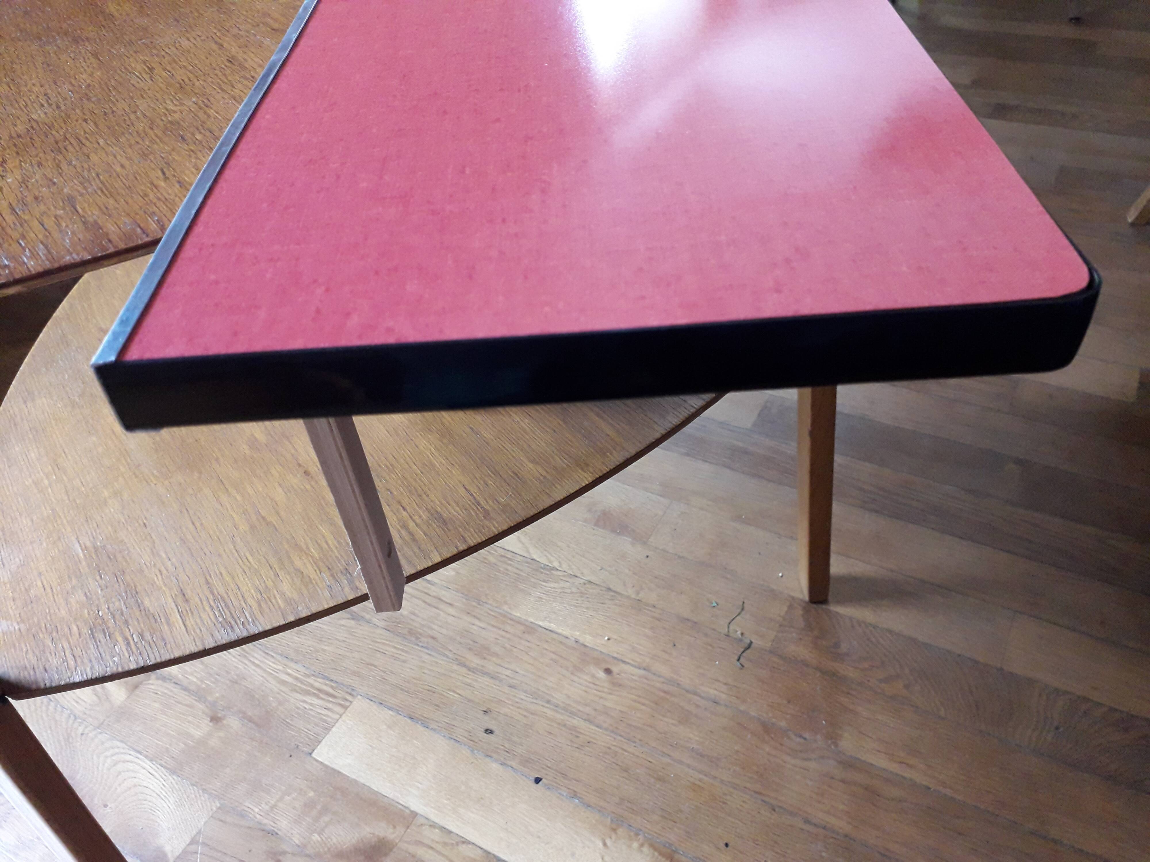 Vintage red formica shelf