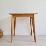 Table en bois ancienne pieds compas - double teinte
