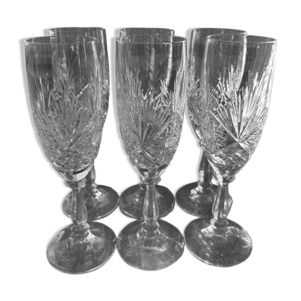 6  coupes de champagne en cristal