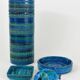 Aldo Londi Bitossi very large round ashtray Rimini blue enamel mid-century, 1950s