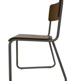 Vintage school chair 1960s minimalist design wood and metal