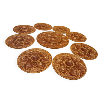 Service coquillages barbotine faience Longchamp