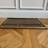 Gold metal bamboo tray, 1970s