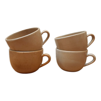 4 stoneware lunch cups