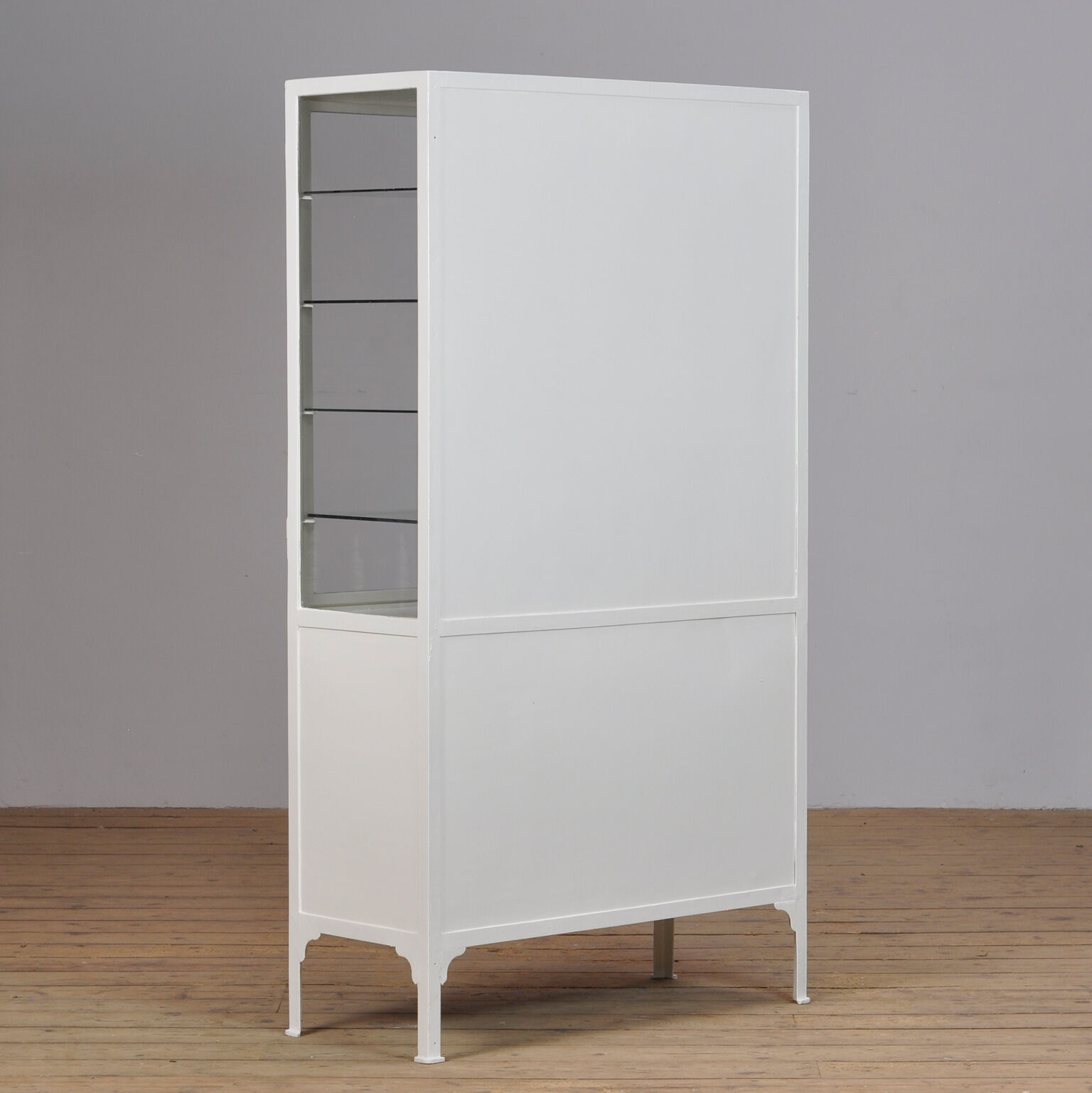 Medical Iron And Glass Cabinet, 1940s
