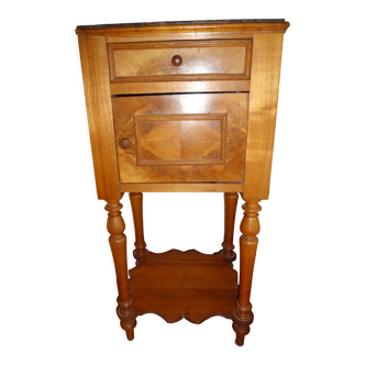 Bedside table wood and marble