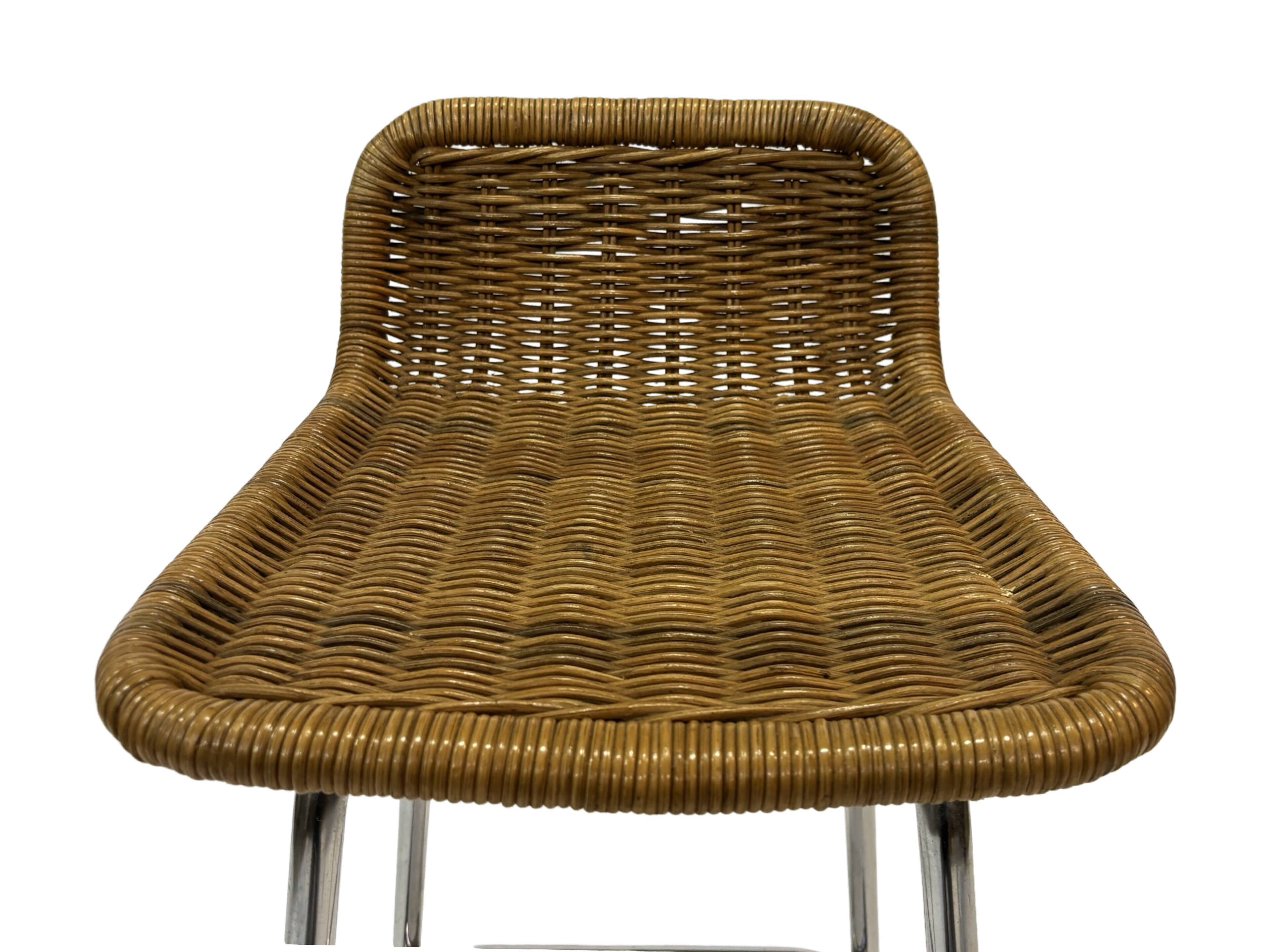 Set of 4 vintage bar stools Dirk van Sliedregt Rohe Noordwolde 1960's