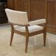 Art Deco modernist armchair in ash and cream boucle by Pierre Gouffé 1940s
