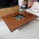 Table basse bar loupe d’orme et miroirs roche bobois