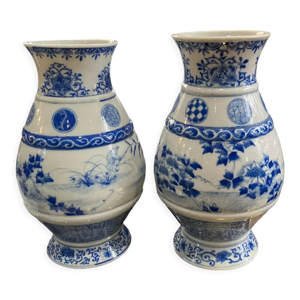 paire de vases asiatiques - porcelaine