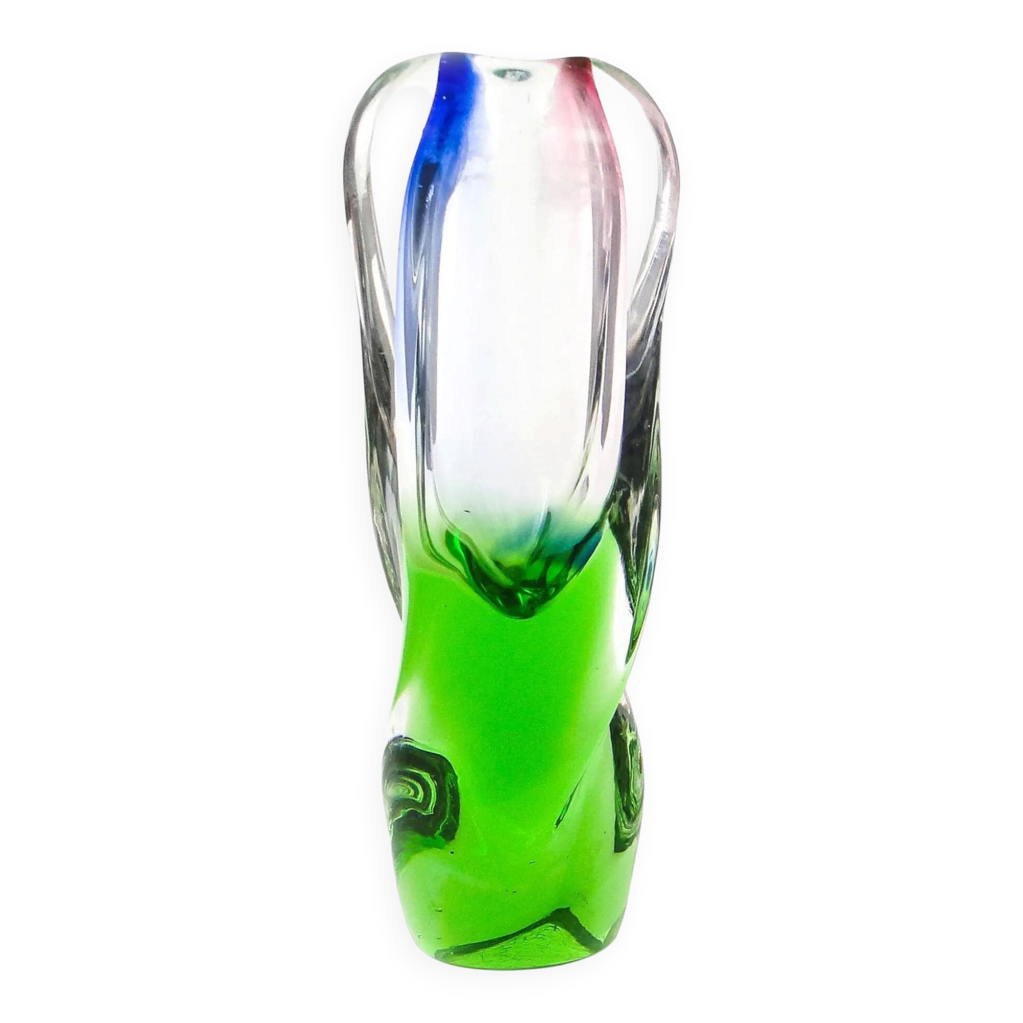 Mid-century modern vase, glass, designed by I. Suhajek, Czechoslovakia, 1960s