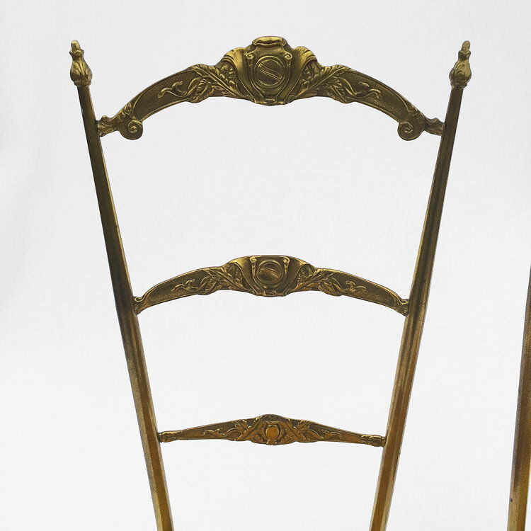 Paire de chaises en laiton, style Chiavari