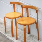 Set of 2 Alvar aalto bentwood chairs model 68, Artek Finland