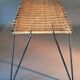 Vintage Raoul Guys coffee table in wicker and black metal, 1960.
