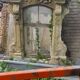 Eighteenth-century oak window mirror.