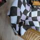 Plaid en patchwork tricoté à la main