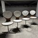 Suite de 4 chaises vintage bois cintré et palissandre. Allemagne, années 60