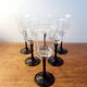 Set of 6 black stem wine glasses