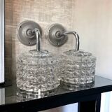 Pair of chrome wall lights