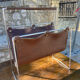 Vintage leather magazine rack