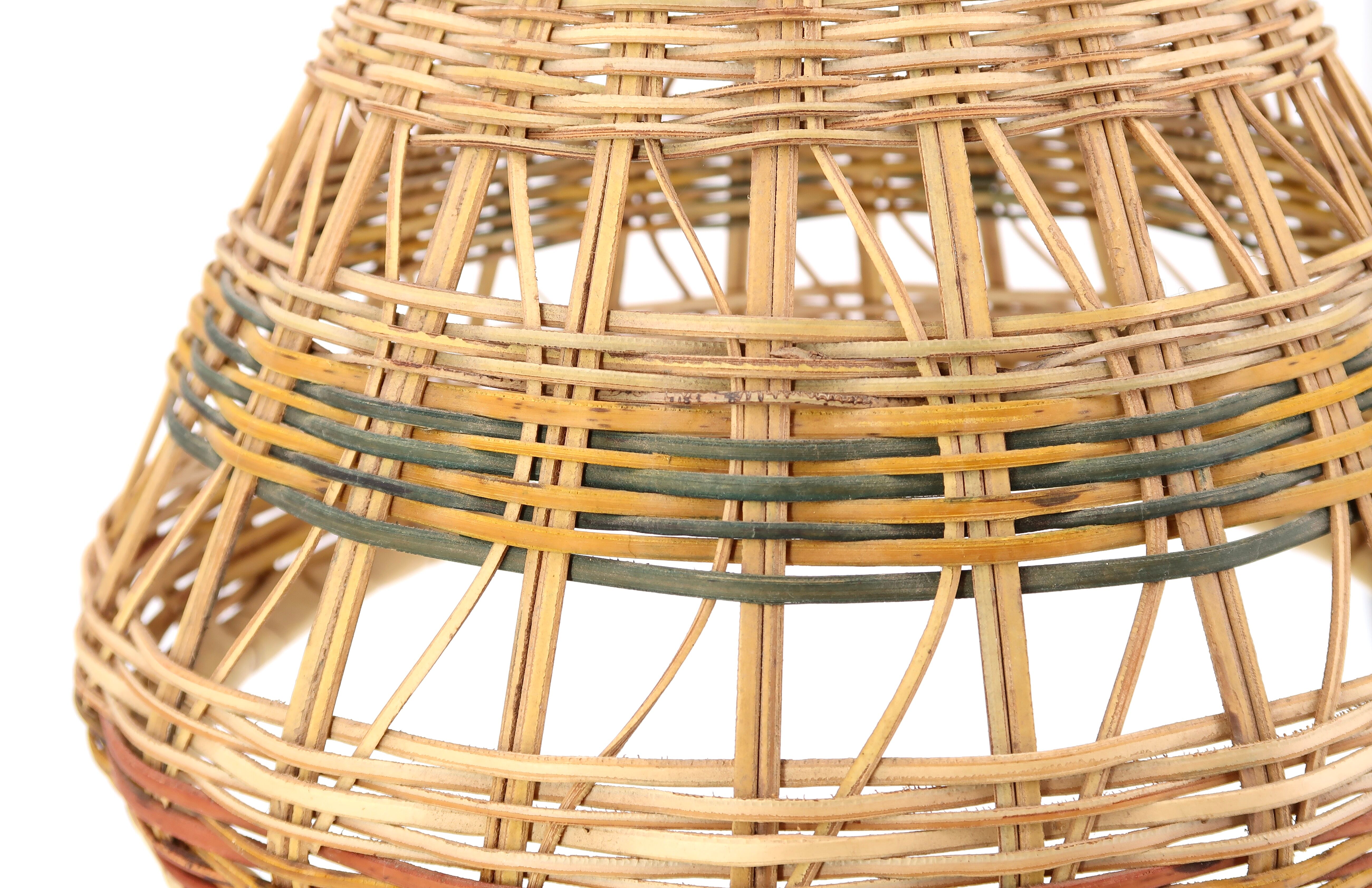 Wicker pendant light, 70s