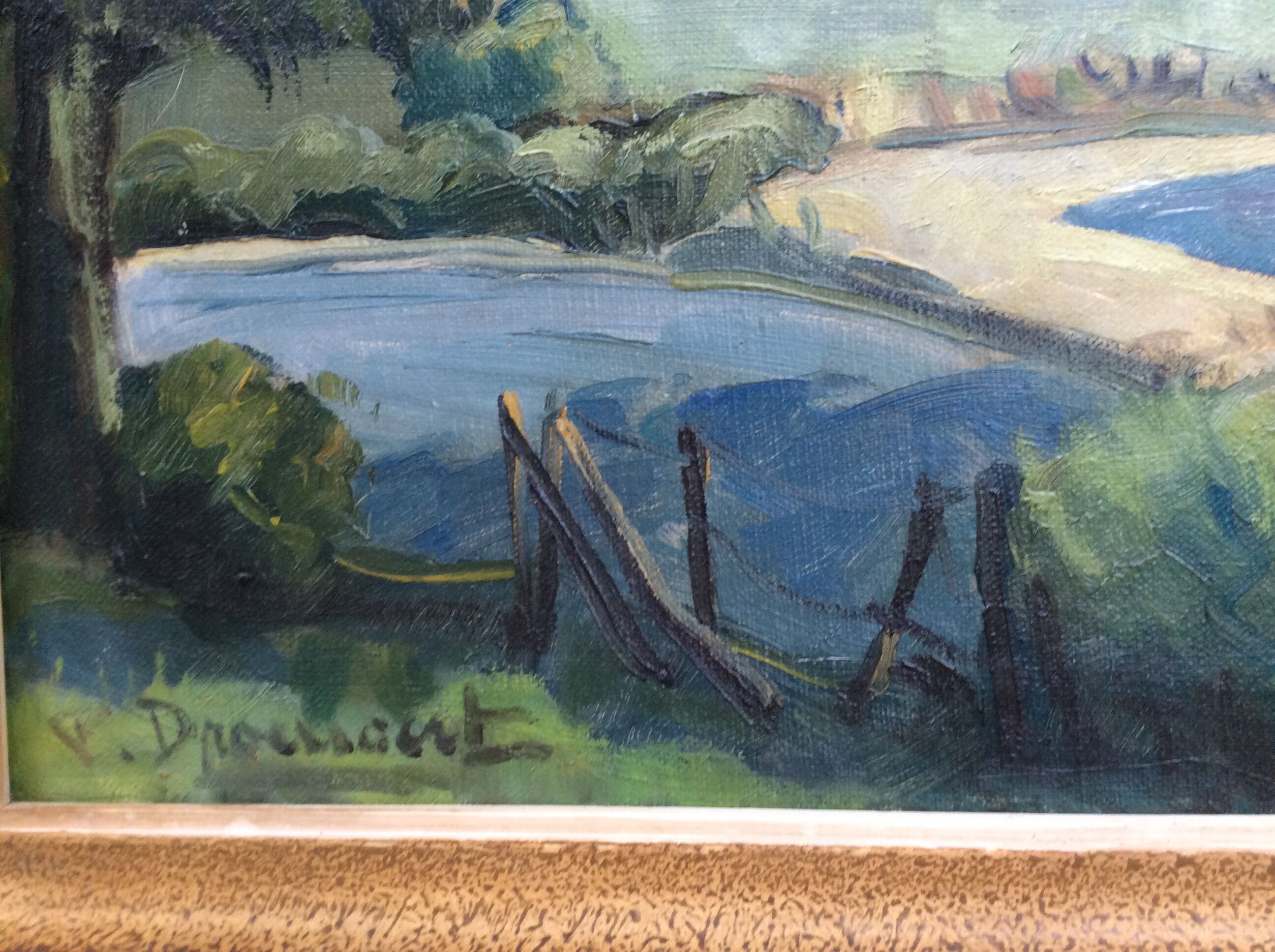 Signed landscape table