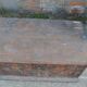 Antique wooden chest painted in multicolour with floral decoration — solid pine