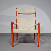 Safari lounge chair, model 30, designed by Erik Worts and manufactured by Niels Eilersen, Denmark 1960.