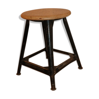 Tabouret bois et métal usine