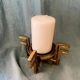 Brutalist candle holder '60-70, patinated gold