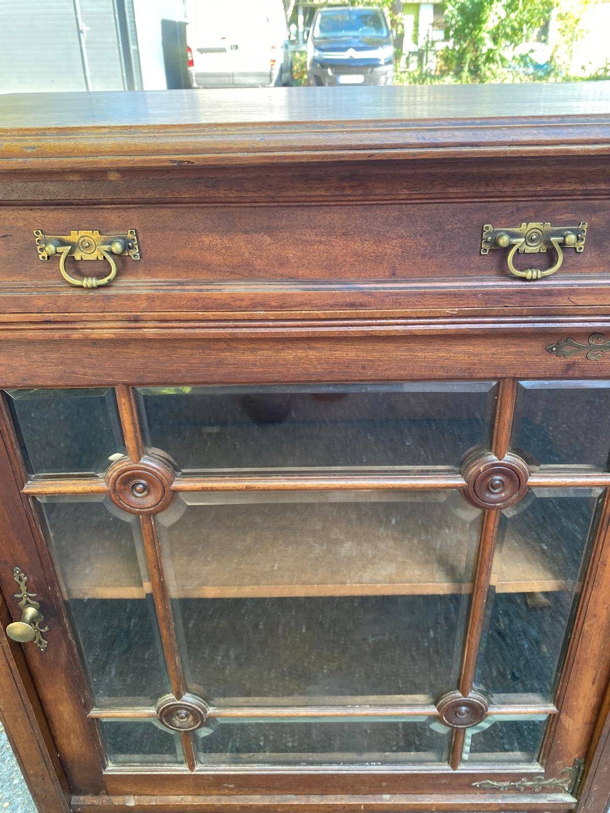 English Regency solid wood display cabinet