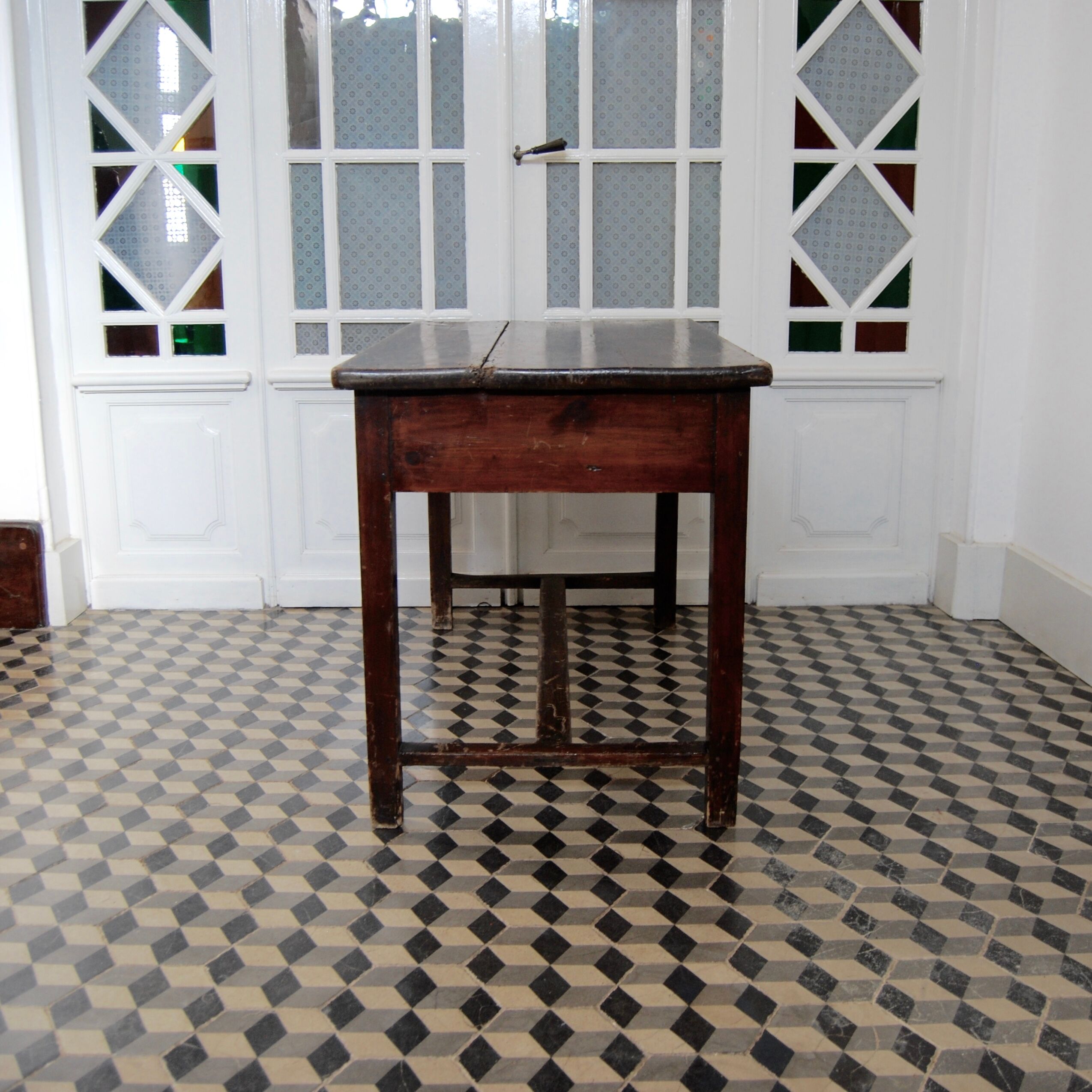 Farm table in dark wood